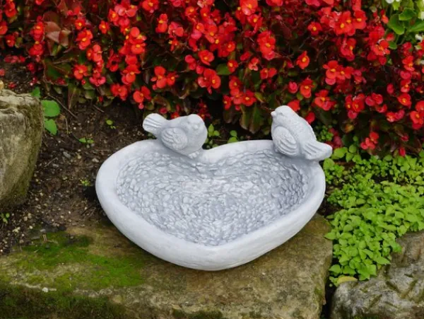 Gartendekoparadies Belle|Animaux-Abreuvoir oiseau en forme de coeur