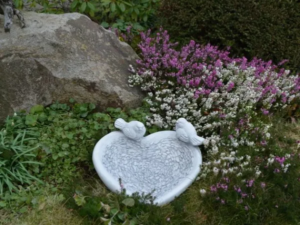 Gartendekoparadies Belle|Animaux-Abreuvoir oiseau en forme de coeur