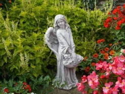 Gartendekoparadies Enfants & Anges-Adorable ange avec panier de fleurs