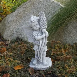Gartendekoparadies Belle|Figures & Statues-Adorable elfe avec jacinthe en fleurs