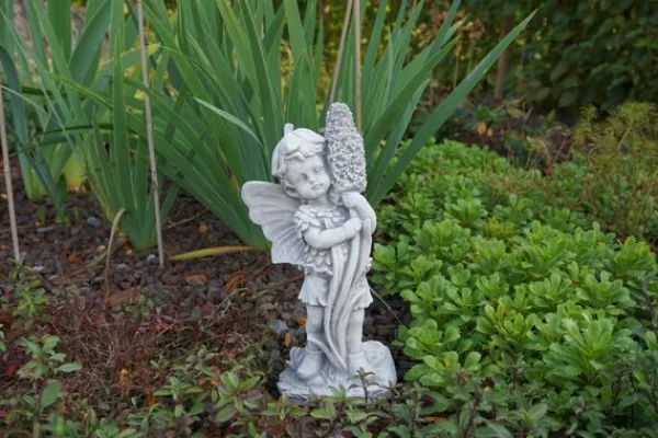 Gartendekoparadies Belle|Figures & Statues-Adorable elfe avec jacinthe en fleurs