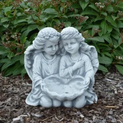 Gartendekoparadies Enfants & Anges-Adorables anges avec gros coquillage