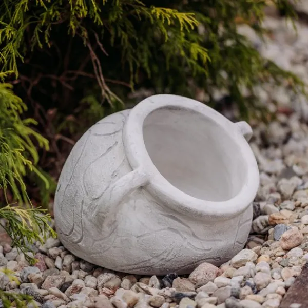 Gartendekoparadies Jardinières-Amphore ronde comme vase à fleurs