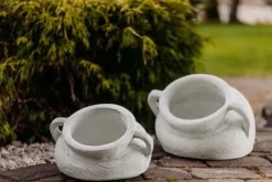 Gartendekoparadies Jardinières-Amphore ronde comme vase à fleurs