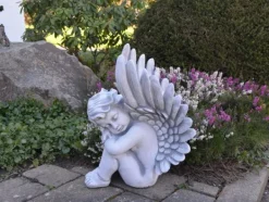 Gartendekoparadies Enfants & Anges-Ange assis avec des ailes