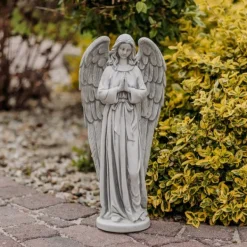 Gartendekoparadies Enfants & Anges-Ange priant avec des ailes