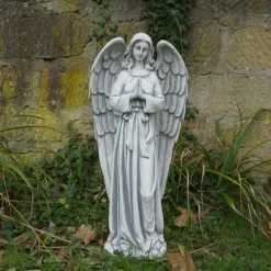Gartendekoparadies Enfants & Anges-Ange priant avec des ailes