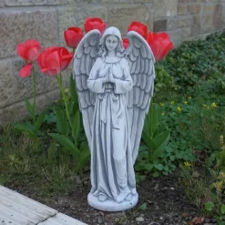 Gartendekoparadies Enfants & Anges-Ange priant avec des ailes