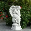 Gartendekoparadies Enfants & Anges-Ange rêveur sur socle