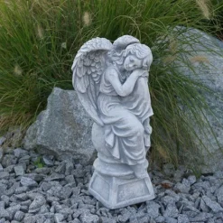 Gartendekoparadies Enfants & Anges-Ange rêveur sur socle