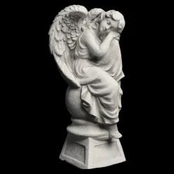 Gartendekoparadies Enfants & Anges-Ange rêveur sur socle