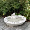 Gartendekoparadies Belle|Animaux-Bain d'oiseau sous forme de feuille