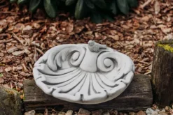 Gartendekoparadies Belle|Animaux-Bain d'oiseau sous forme de feuille