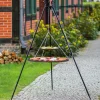 Gartendekoparadies Bols À Feu & Poêles De Jardin-Barbecue 2 Grilles de Cuisson suspendu sur Trépied 180 cm – en acier 70 cm et 40 cm