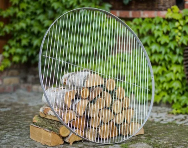 Gartendekoparadies Bols À Feu & Poêles De Jardin-Barbecue 2 Grilles de Cuisson suspendu sur Trépied 200 cm – en acier inox 70 cm et 40 cm