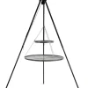 Gartendekoparadies Bols À Feu & Poêles De Jardin-Barbecue 2 Grilles de Cuisson suspendu «TIPI» sur Trépied 210 cm – en acier 70 cm et 40 cm