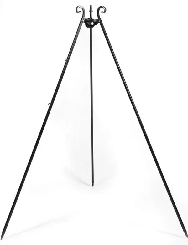 Gartendekoparadies Bols À Feu & Poêles De Jardin-Barbecue 2 Grilles de Cuisson suspendu sur Trépied 180 cm – en acier inox 70 cm et 40 cm