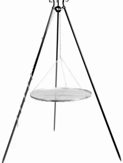 Gartendekoparadies Bols À Feu & Poêles De Jardin-Barbecue Grille de Cuisson suspendu sur Trépied 180 cm – en acier inox 50 cm
