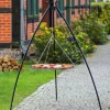Gartendekoparadies Bols À Feu & Poêles De Jardin-Barbecue Grille de Cuisson suspendu sur Trépied 200 cm – en acier inox 50 cm avec moulinet
