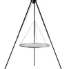 Gartendekoparadies Bols À Feu & Poêles De Jardin-Barbecue Grille de Cuisson suspendu «TIPI» sur Trépied 210 cm – en acier inox 50 cm