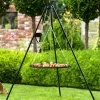 Gartendekoparadies Bols À Feu & Poêles De Jardin-Barbecue Grille de Cuisson suspendu sur Trépied 180 cm – en acier avec moulinet