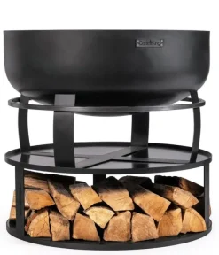 Gartendekoparadies Bols À Feu & Poêles De Jardin-Base ronde avec range-bûches pour braséro 62 cm