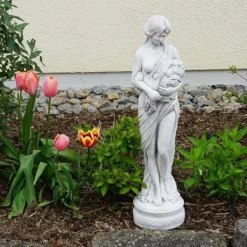 Gartendekoparadies Figures & Statues-Belle figure féminine avec de magnifiques fleurs