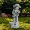 Gartendekoparadies Enfants & Anges-Boy Figurine with Flowerpot