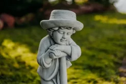 Gartendekoparadies Enfants & Anges-Boy Figurine with Flowerpot