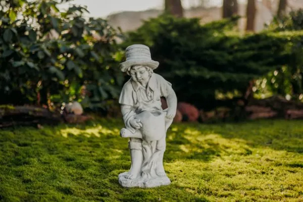 Gartendekoparadies Enfants & Anges-Boy Figurine with Watering Can