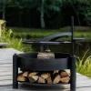 Gartendekoparadies Bols À Feu & Poêles De Jardin-Braséro de jardin avec grille multifonctionnel «MONTANA X» de la grille 60 cm