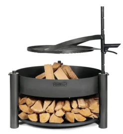 Gartendekoparadies Bols À Feu & Poêles De Jardin-Braséro de jardin avec grille multifonctionnel «MONTANA X» de la grille 60 cm