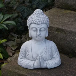 Gartendekoparadies Bouddhas-Buste de bouddha au geste de namaste