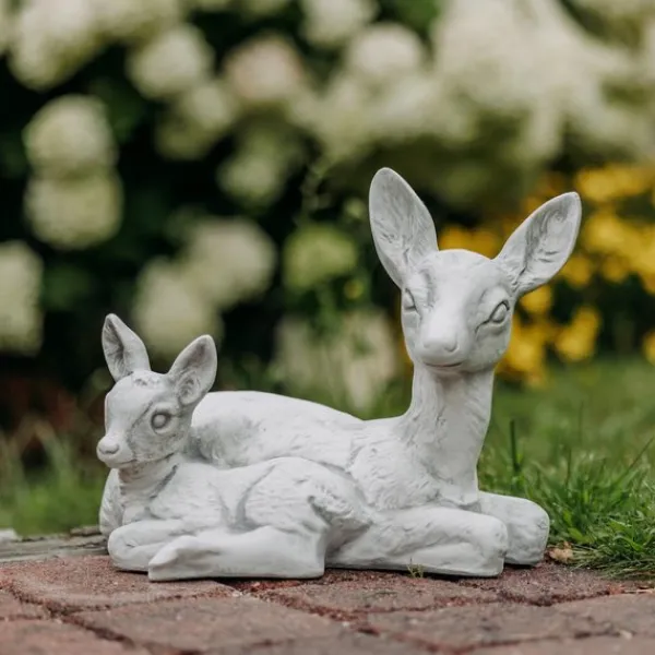 Gartendekoparadies Animaux-Cerf couché avec faon