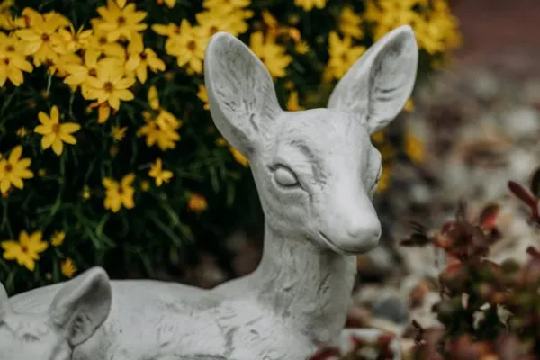 Gartendekoparadies Animaux-Cerf couché avec faon