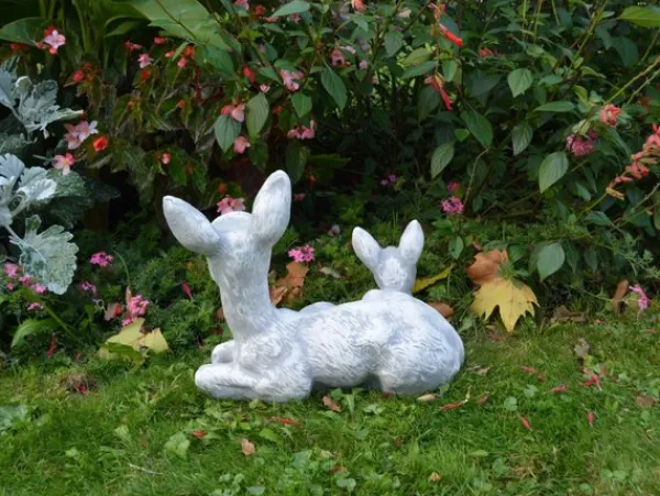 Gartendekoparadies Animaux-Cerf couché avec faon