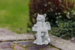 Gartendekoparadies Animaux-Chat ange avec croix