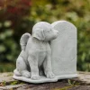 Gartendekoparadies Animaux-Chien ange avec pierre tombale