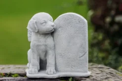 Gartendekoparadies Animaux-Chien ange avec pierre tombale