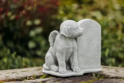 Gartendekoparadies Animaux-Chien ange avec pierre tombale