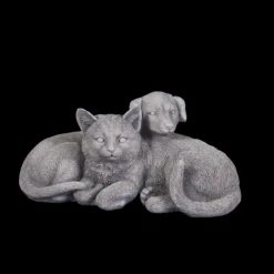 Gartendekoparadies Animaux-Chien et chat dans une complicité chaleureuse