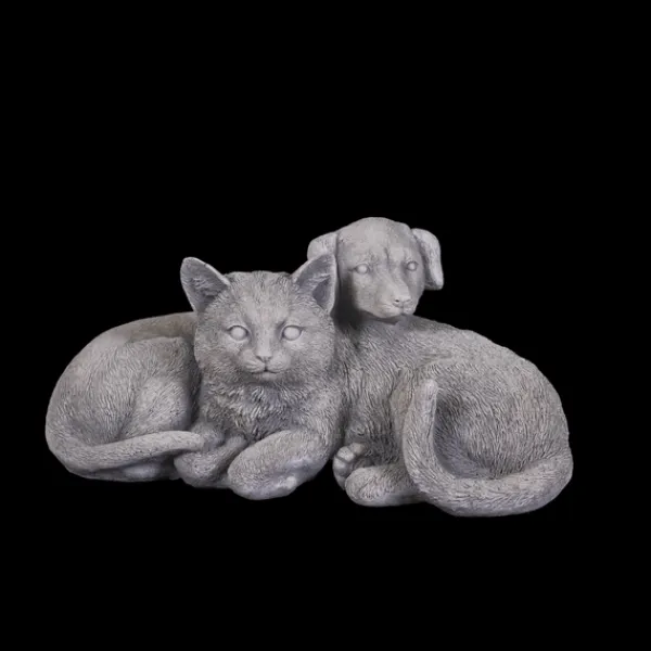 Gartendekoparadies Animaux-Chien et chat dans une complicité chaleureuse