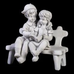 Gartendekoparadies Enfants & Anges-Chiffres de fille et de garçon sur le banc