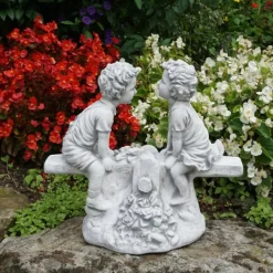 Gartendekoparadies Enfants & Anges-Chiffres de garçon et de fille sur la balançoire