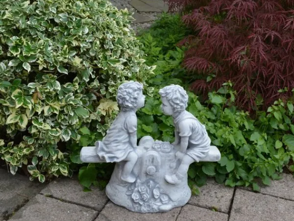 Gartendekoparadies Enfants & Anges-Chiffres de garçon et de fille sur la balançoire