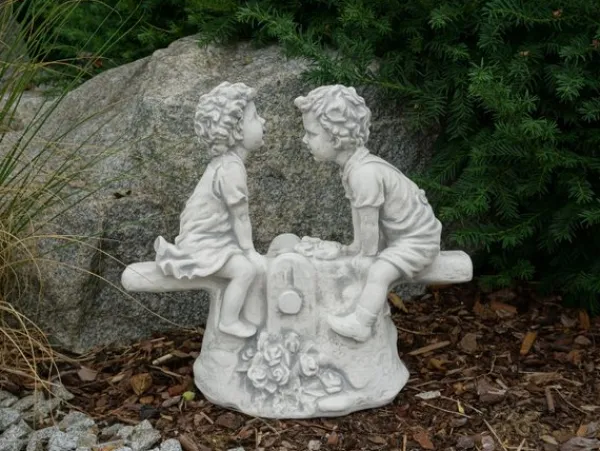 Gartendekoparadies Enfants & Anges-Chiffres de garçon et de fille sur la balançoire