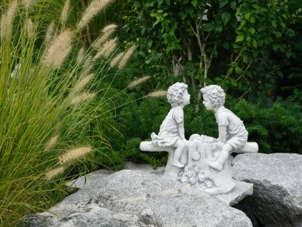 Gartendekoparadies Enfants & Anges-Chiffres de garçon et de fille sur la balançoire