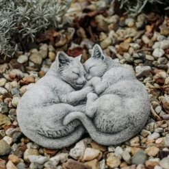 Gartendekoparadies Animaux-Couple de chats endormis
