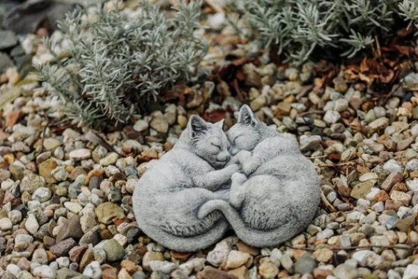 Gartendekoparadies Animaux-Couple de chats endormis