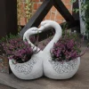 Gartendekoparadies Animaux|Jardinières-Cygnes avec pot de fleurs